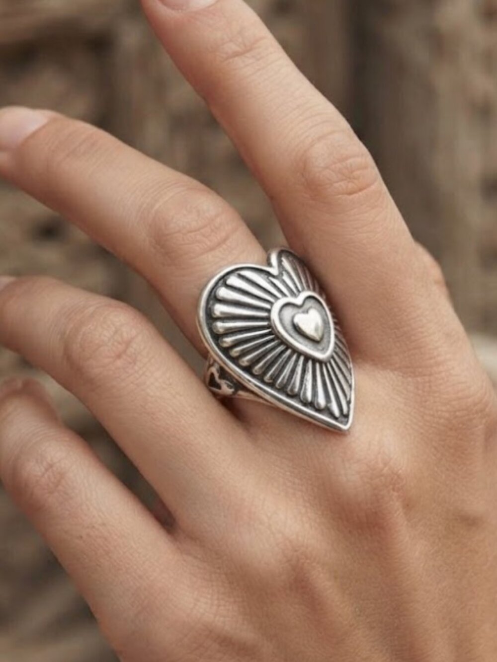 Solid Sterling Silver Heart ring by Carolyn Pollack